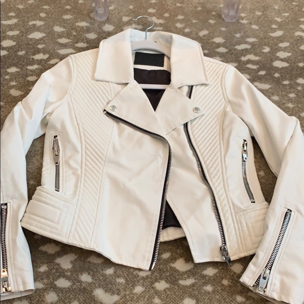 Blank NYC White Faux Leather Jacket